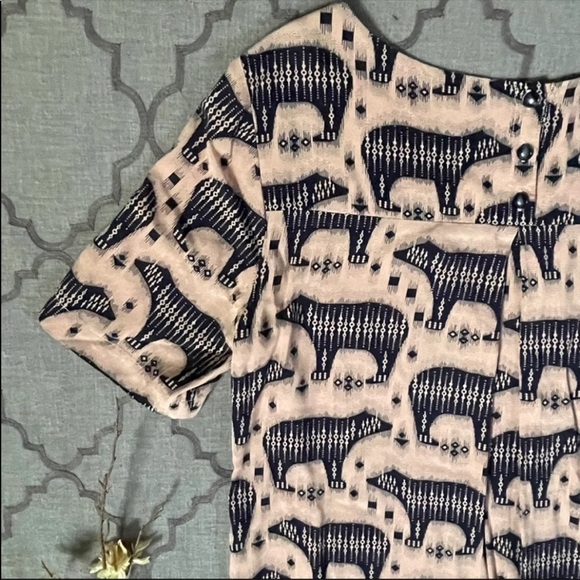 Anthropologie Whimsical, Gun, Sweet & Unique! Bear Print Shift Dress by Maeve - Picture 7 of 11